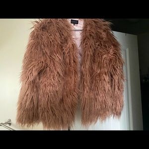 Mauve/blush faux fur jacket.  Size xlarge